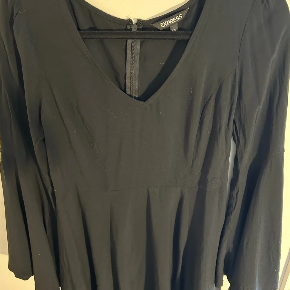 Express Little Black V-Neck Dress - Picture 6 of 11
